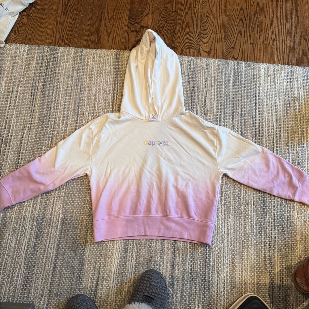 GAP Pink and White Ombre Hoodie